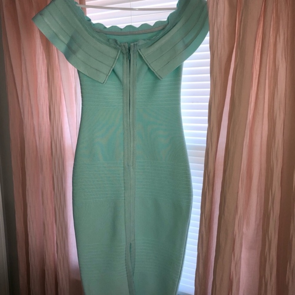 Bodycon Dress STRETCH-scallop off the shoulder